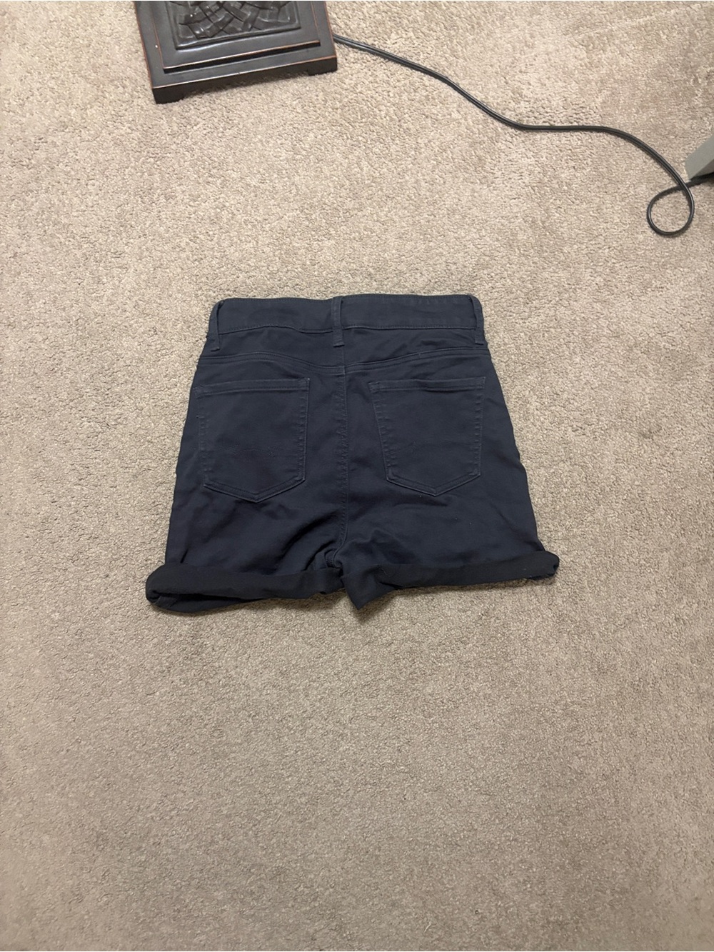 Women’s Denim Jean Shorts - Light Blue & Black - Picture 3 of 7
